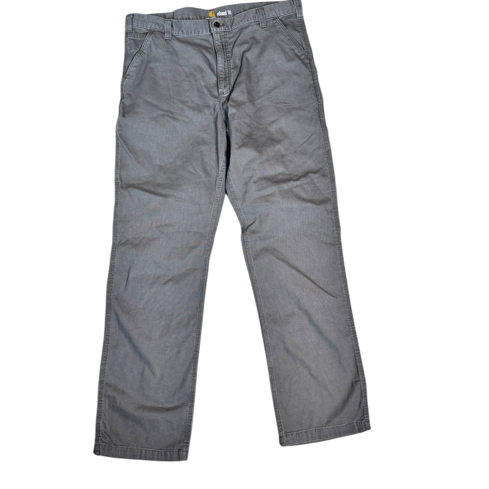 Carhartt Relaxed Fit Gray Canvas Work Pants 40x34 Utility Stretch Outdoor S25